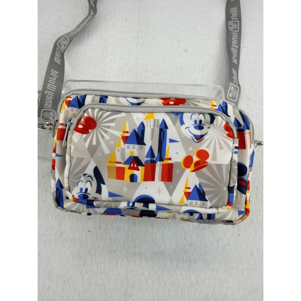 Walt Disney World Mickey Mouse Castle Crossbody Fanny Pack Bag Gray Multi
